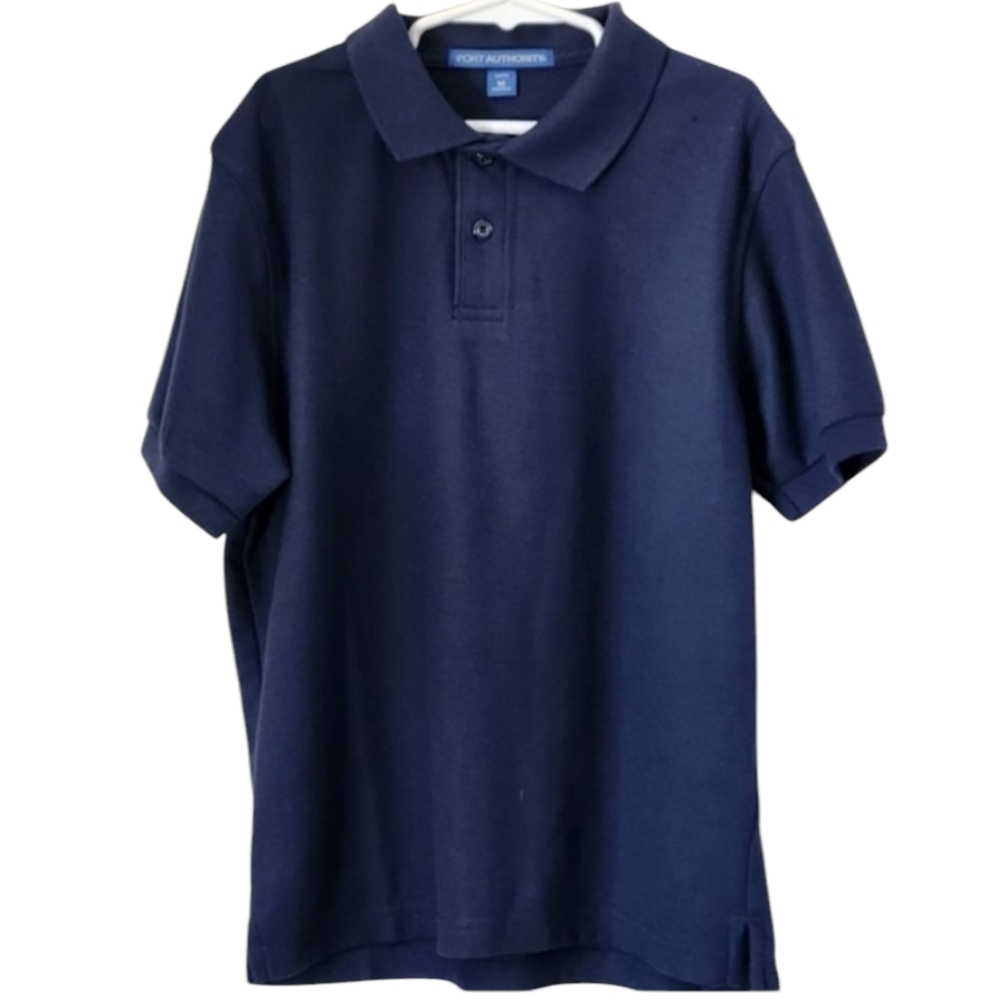 Port Authority Youth Boys Girls Unisex Polo Blue Shortsleeve‎ Tshirt Medium